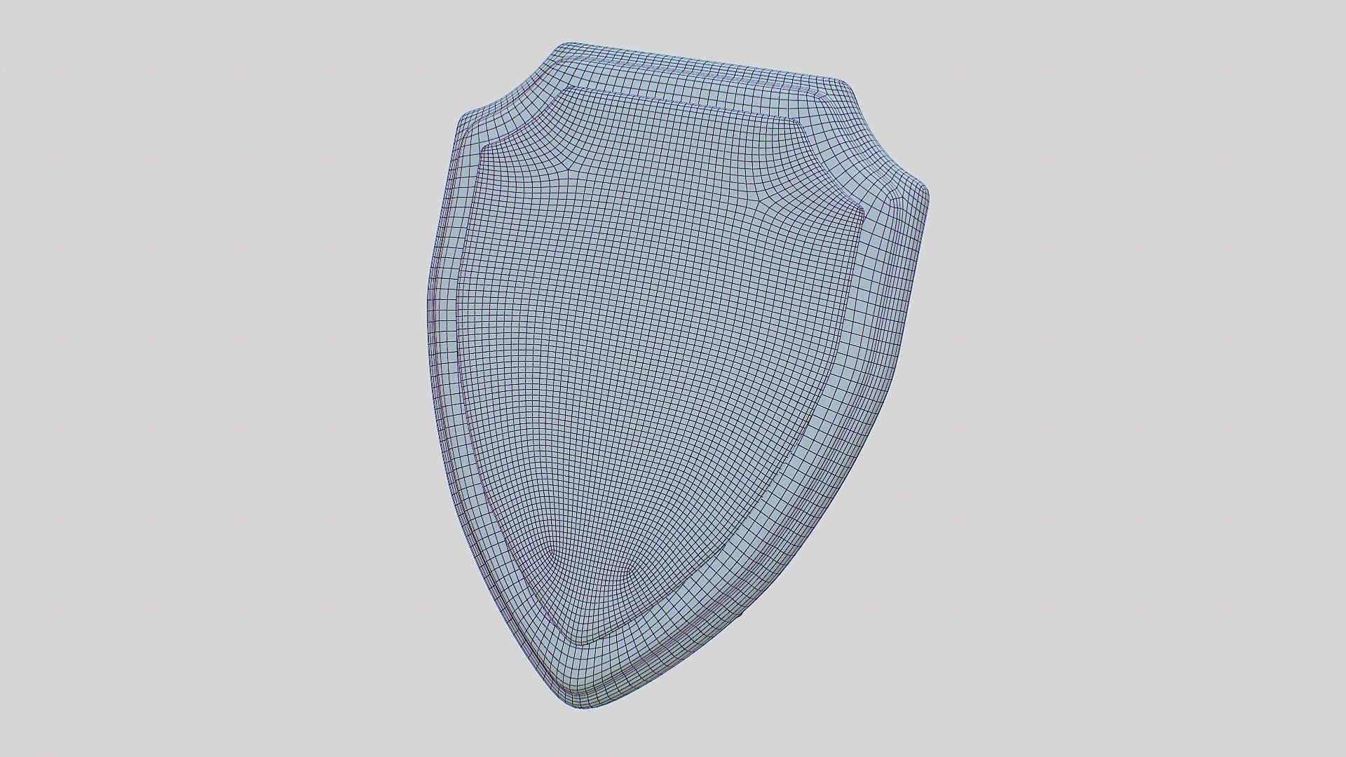 Polished Wood Plaque Shield Low-poly 3D model_12