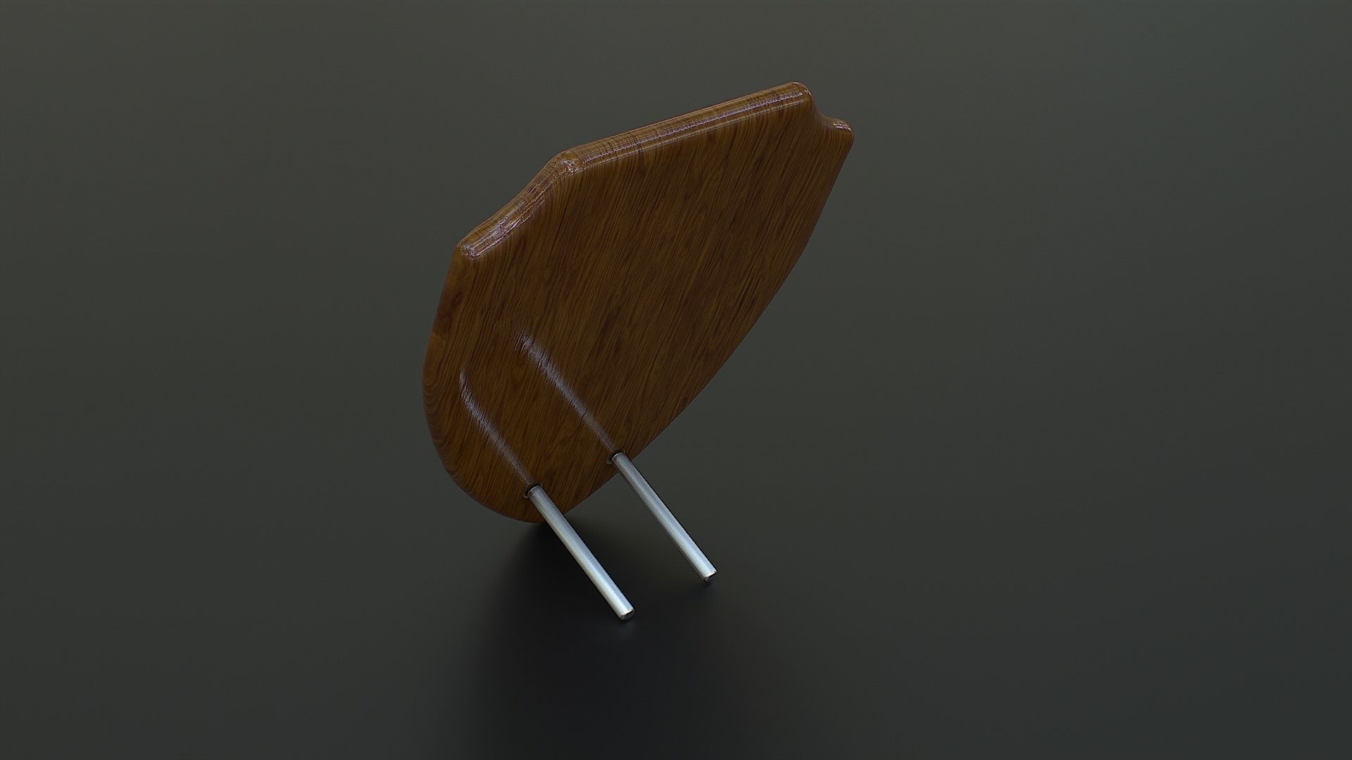 Polished Wood Plaque Shield Low-poly 3D model_7