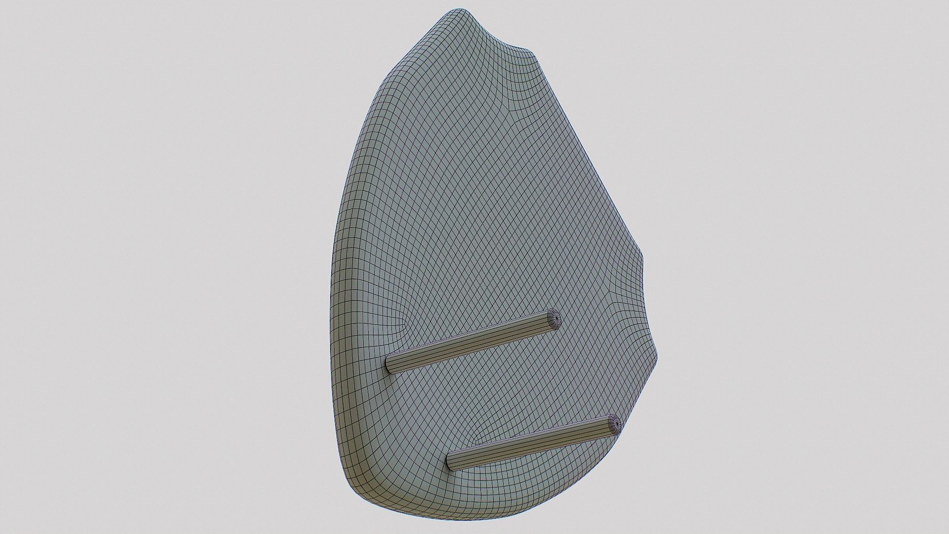 Polished Wood Plaque Shield Low-poly 3D model_16