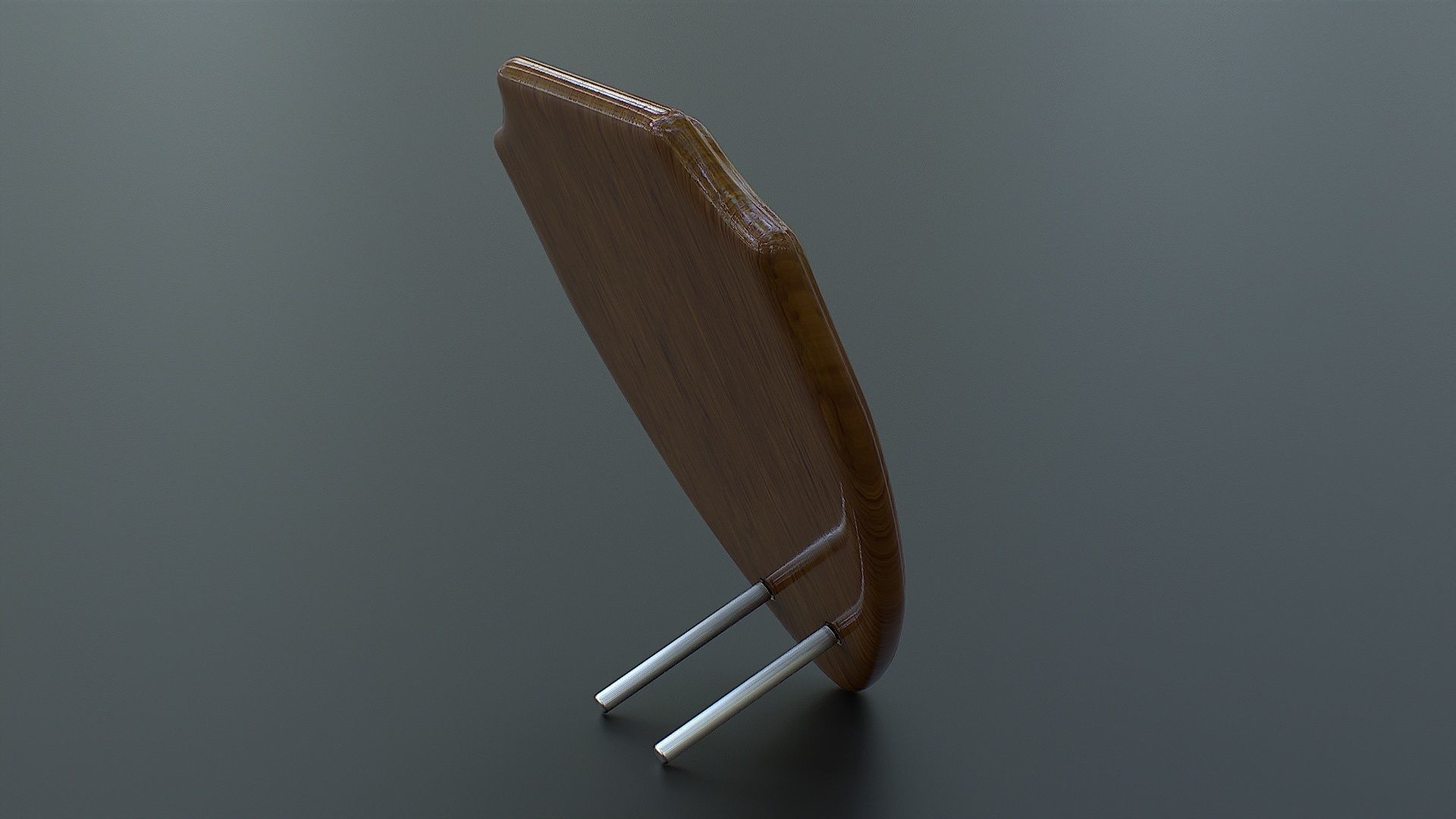 Polished Wood Plaque Shield Low-poly 3D model_10