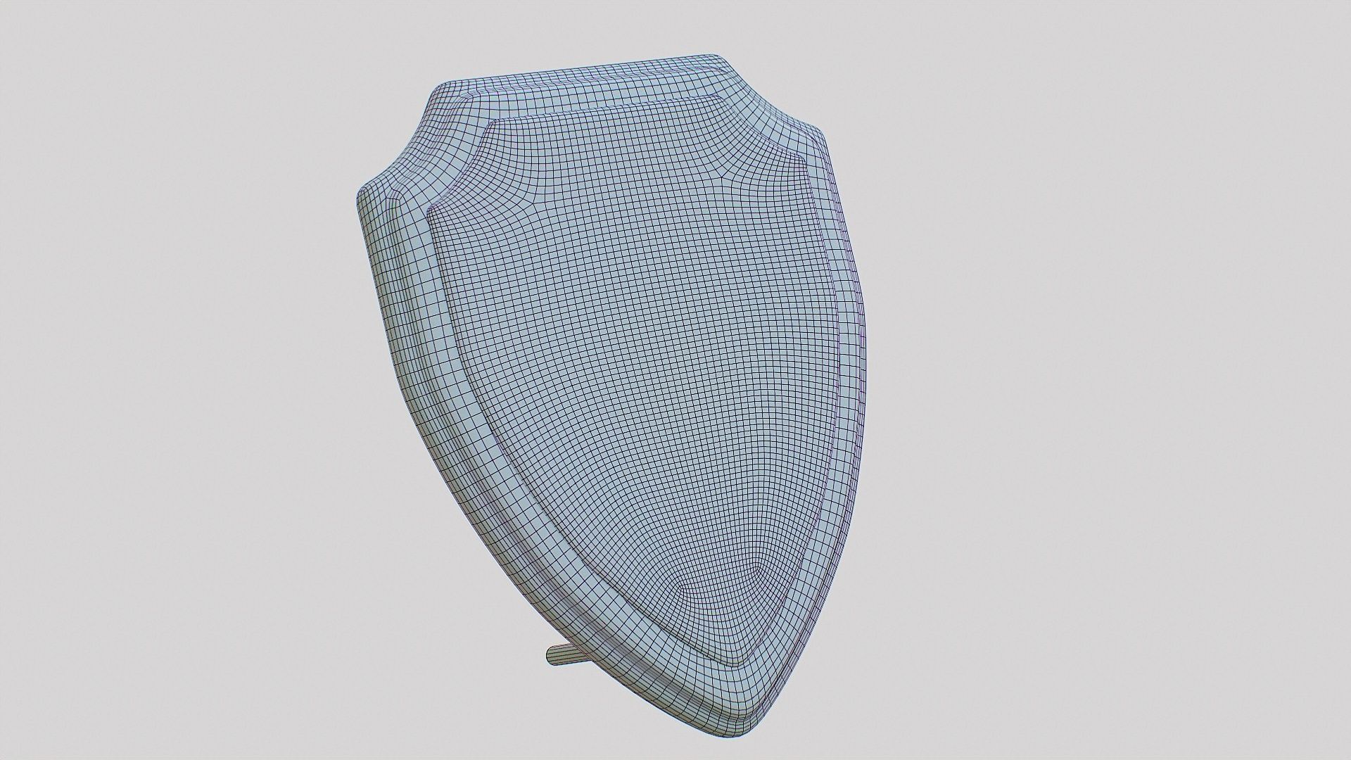 Polished Wood Plaque Shield Low-poly 3D model_13