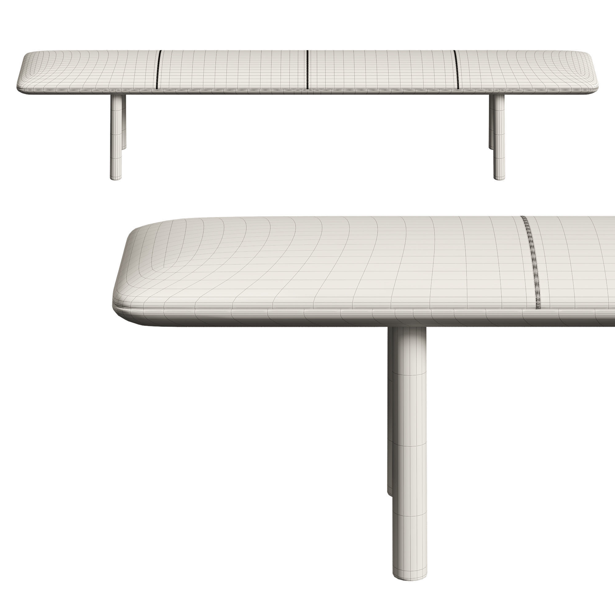 OVO Upholstered Bench 3D model_1