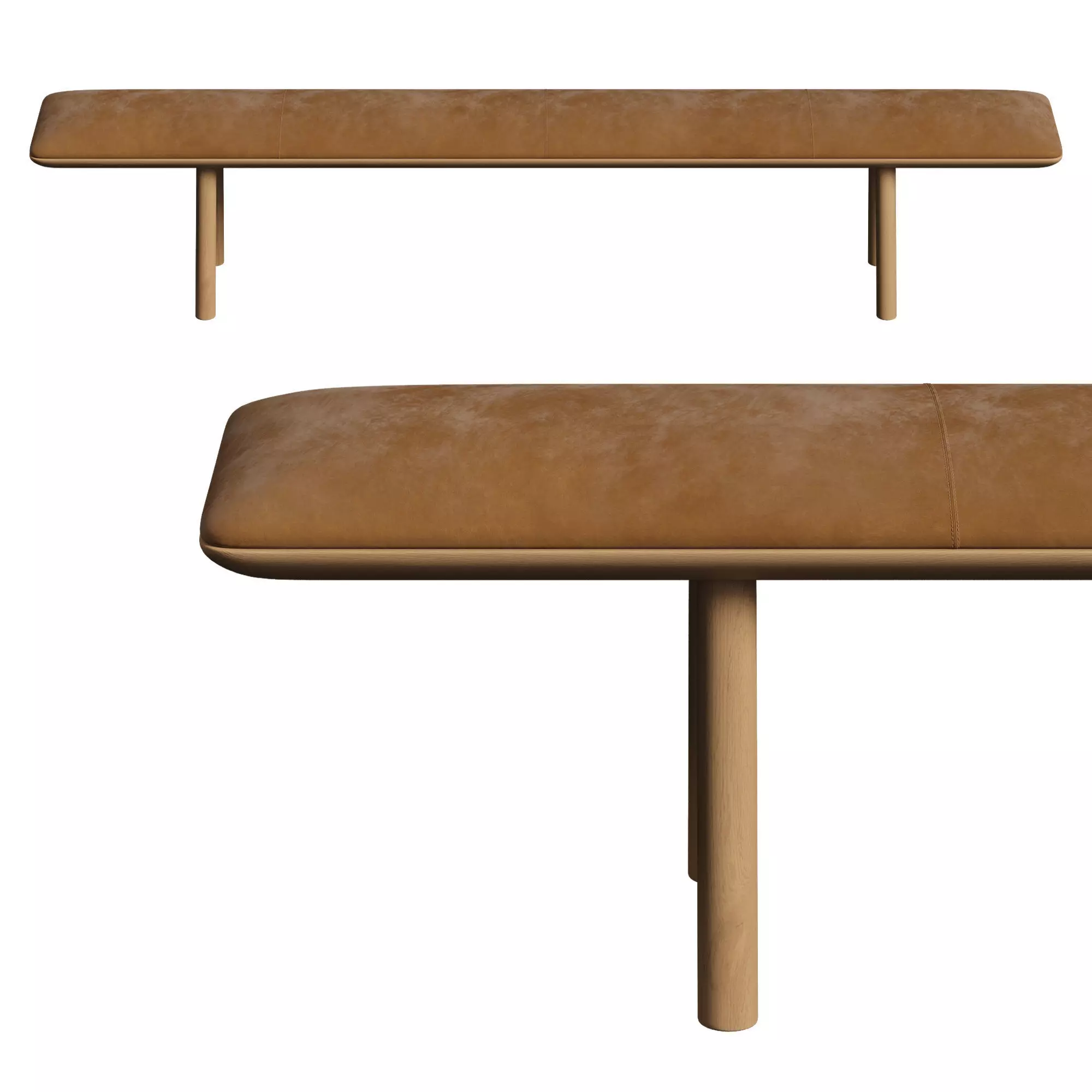 OVO Upholstered Bench 3D model_0