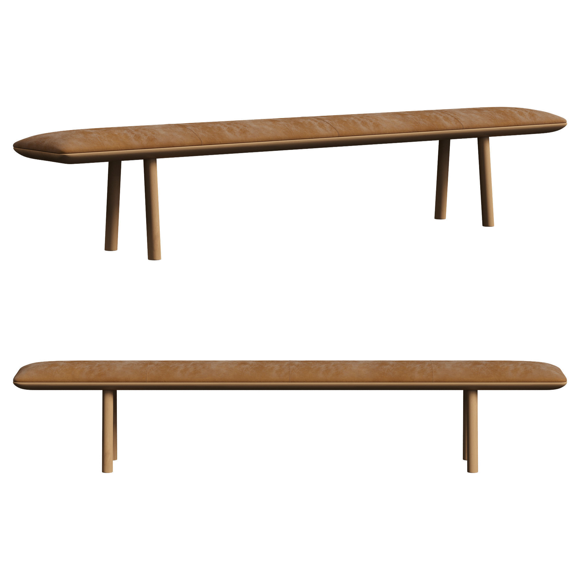 OVO Upholstered Bench 3D model_4