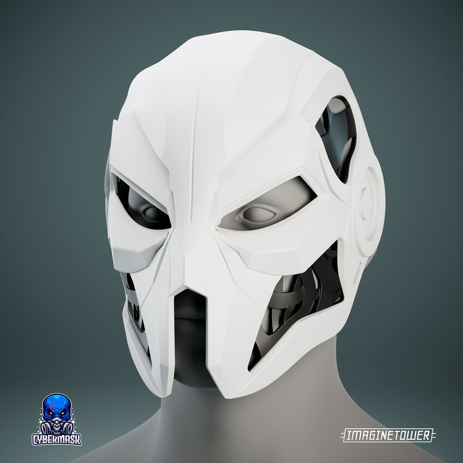 Sci-fi Cyberpunk Cosplay Mask 3D print model_2