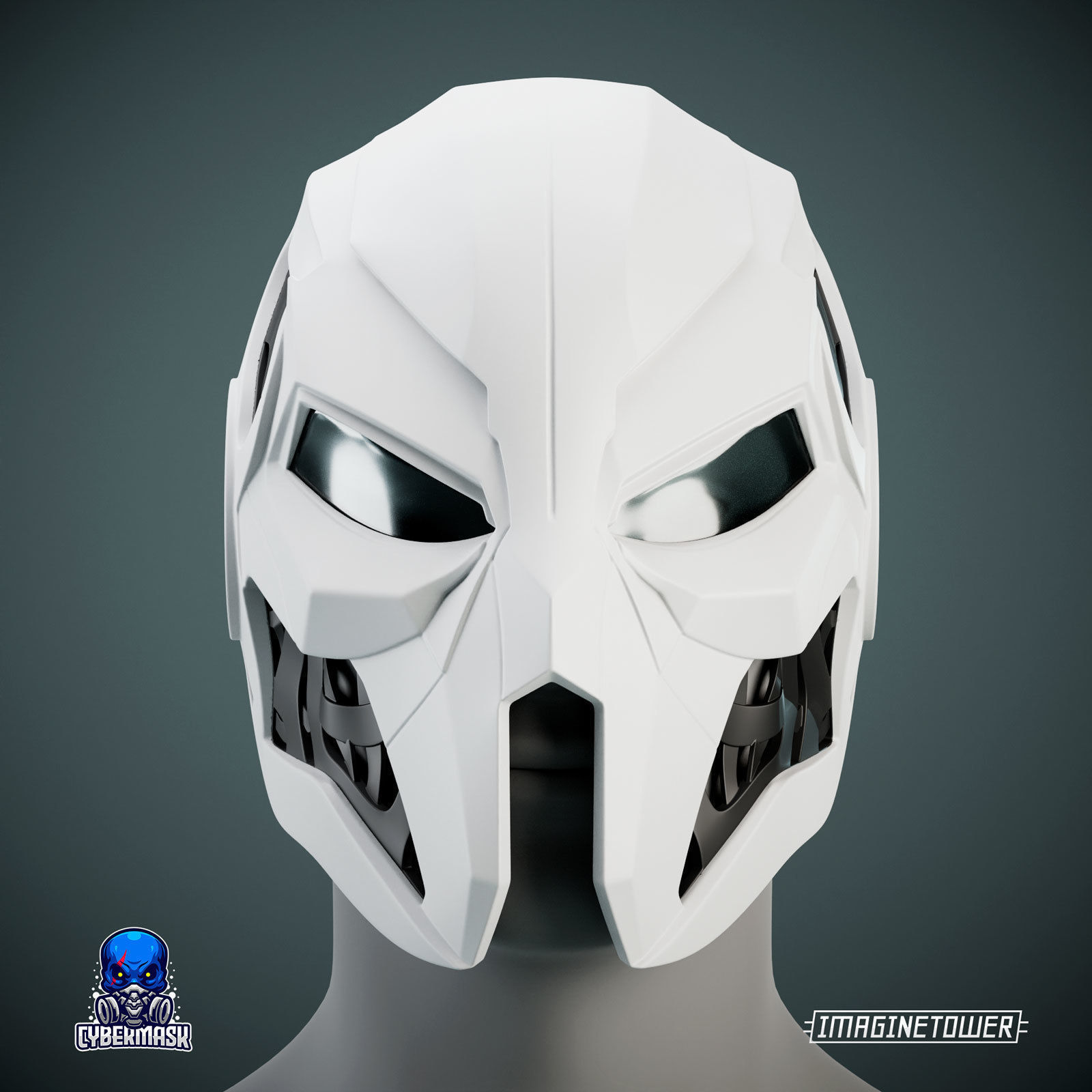 Sci-fi Cyberpunk Cosplay Mask 3D print model_12