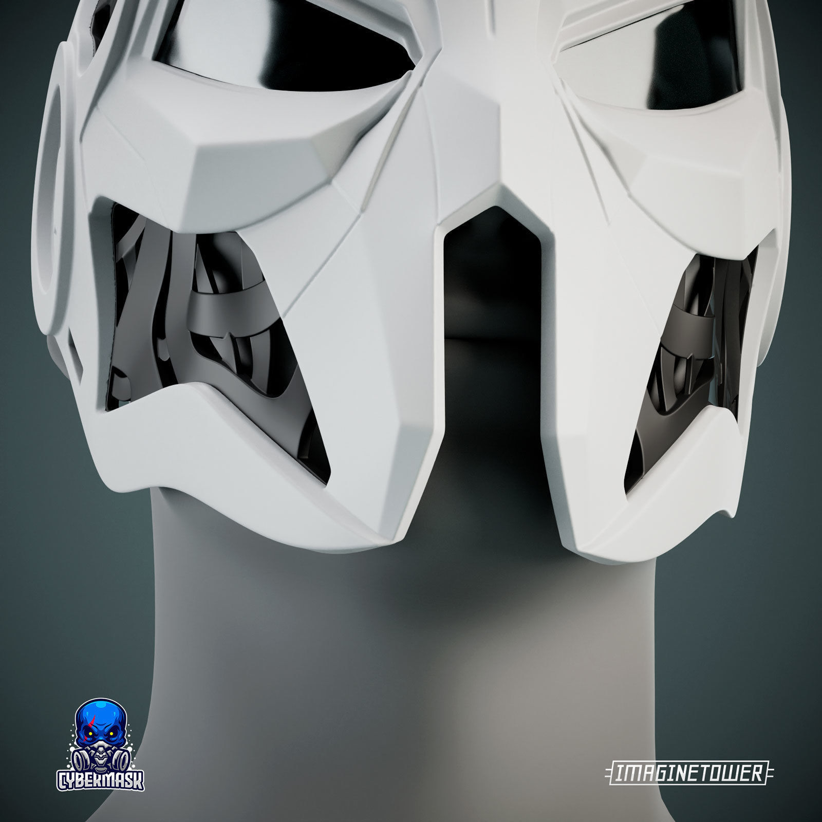 Sci-fi Cyberpunk Cosplay Mask 3D print model_5