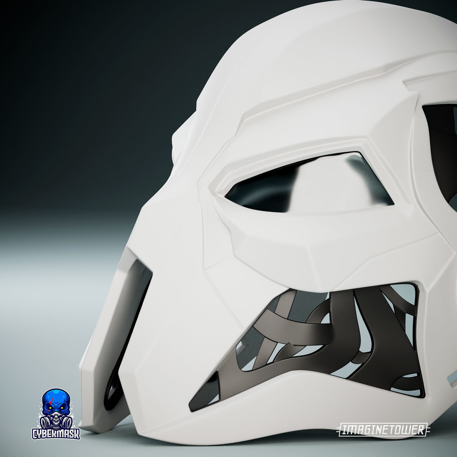 Sci-fi Cyberpunk Cosplay Mask 3D print model_6