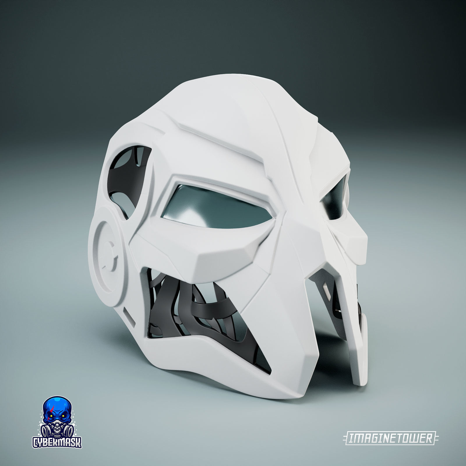 Sci-fi Cyberpunk Cosplay Mask 3D print model_8