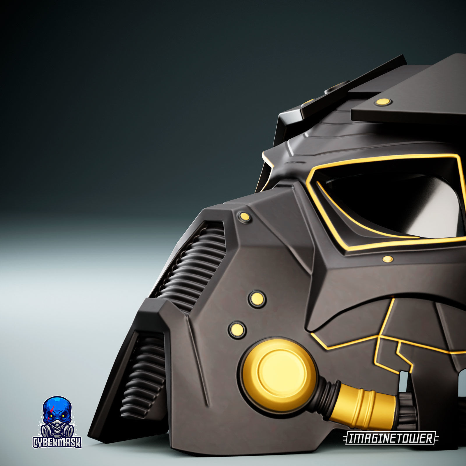 Post-apocalypse Sci-fi Cosplay Mask 3D print model_7