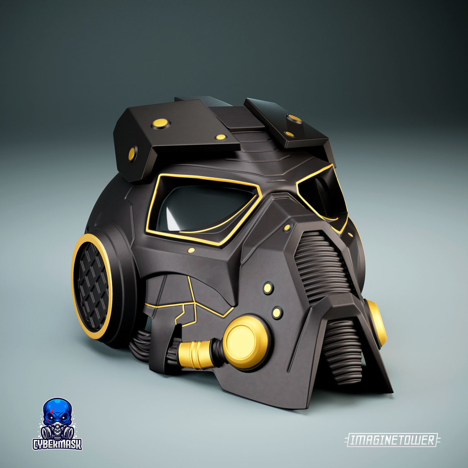 Post-apocalypse Sci-fi Cosplay Mask 3D print model_9