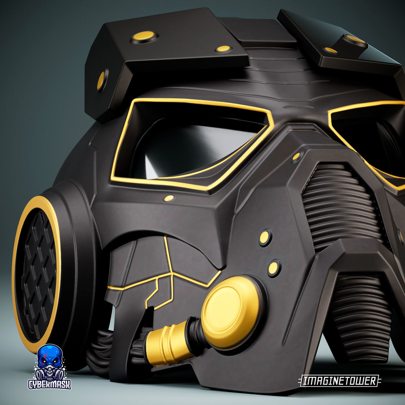 Post-apocalypse Sci-fi Cosplay Mask 3D print model_4