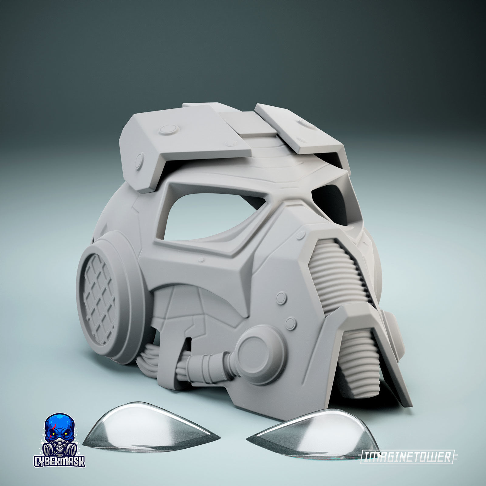Post-apocalypse Sci-fi Cosplay Mask 3D print model_10