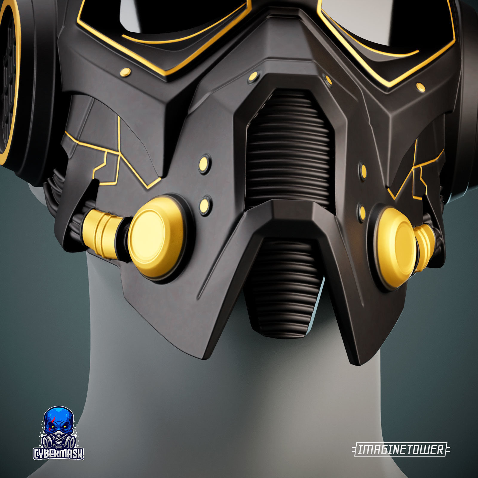 Post-apocalypse Sci-fi Cosplay Mask 3D print model_6