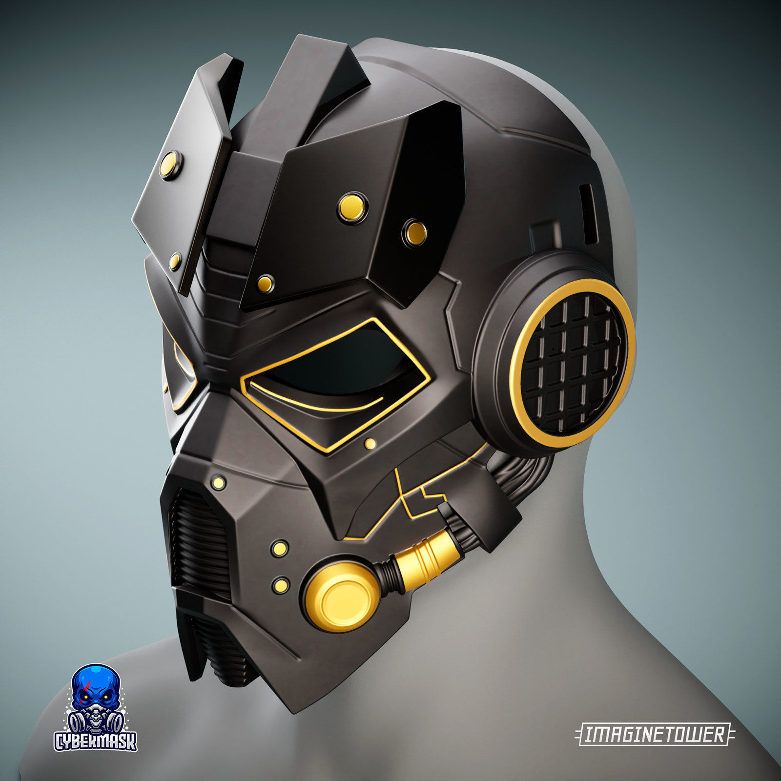 Post-apocalypse Sci-fi Cosplay Mask 3D print model_8
