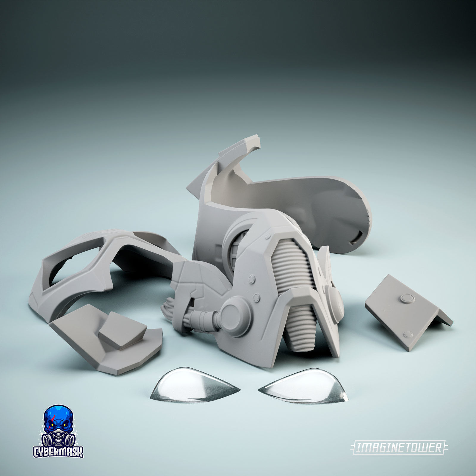 Post-apocalypse Sci-fi Cosplay Mask 3D print model_11