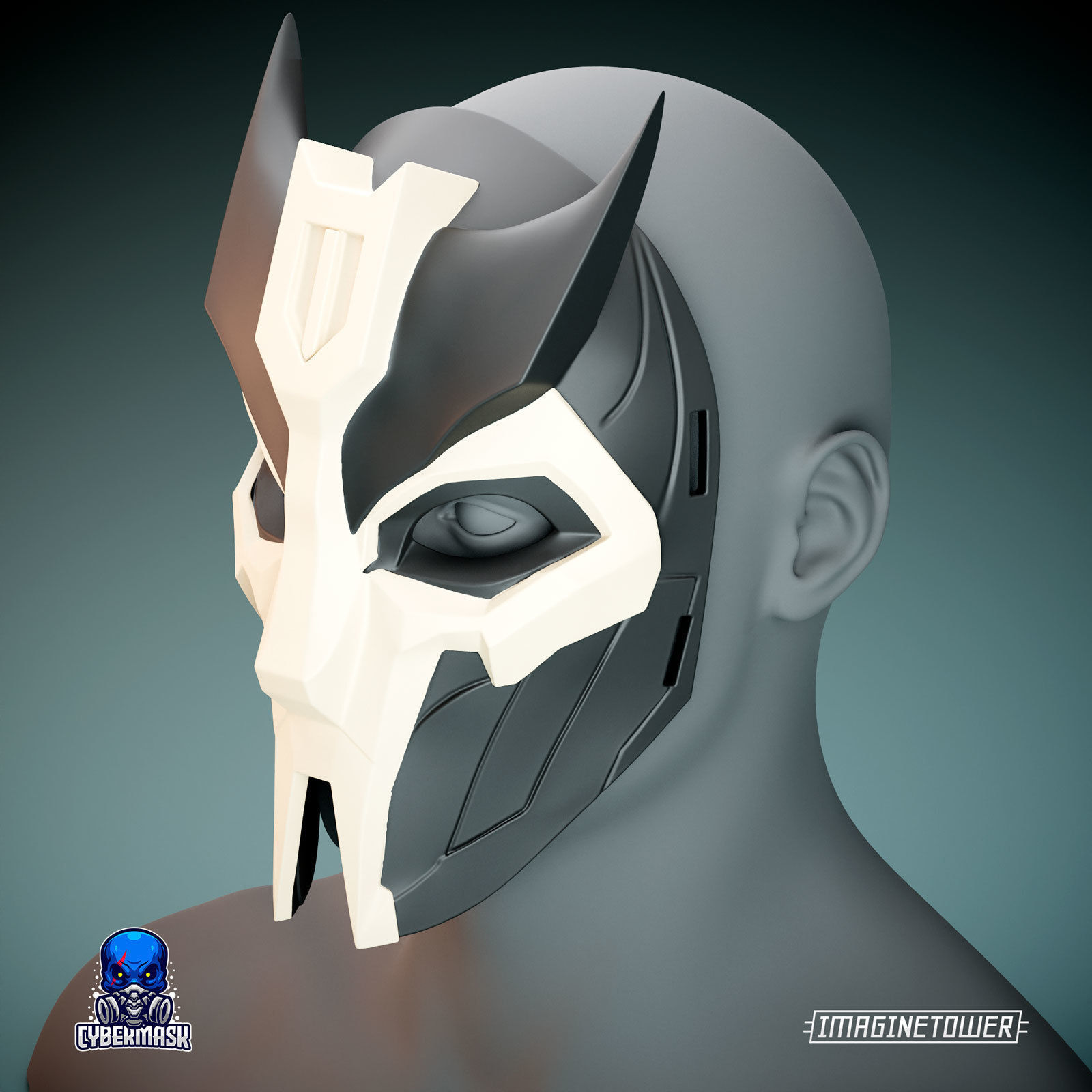 Asian Demon Cosplay Mask 3D print model_7