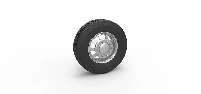 Front custom wheel of semi truck Version 5 Scale 1 to 25