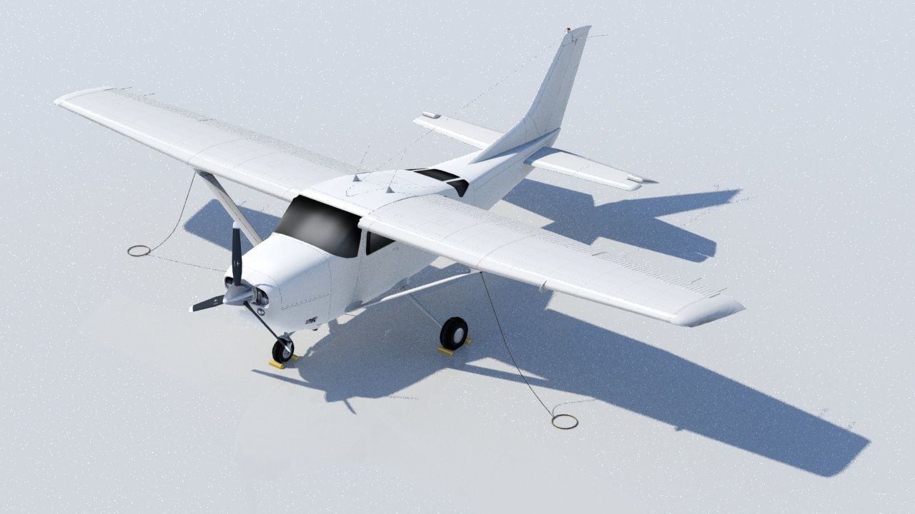 Cessna 206  Super Skywagon Static Low Poly   Low-poly 3D model_1