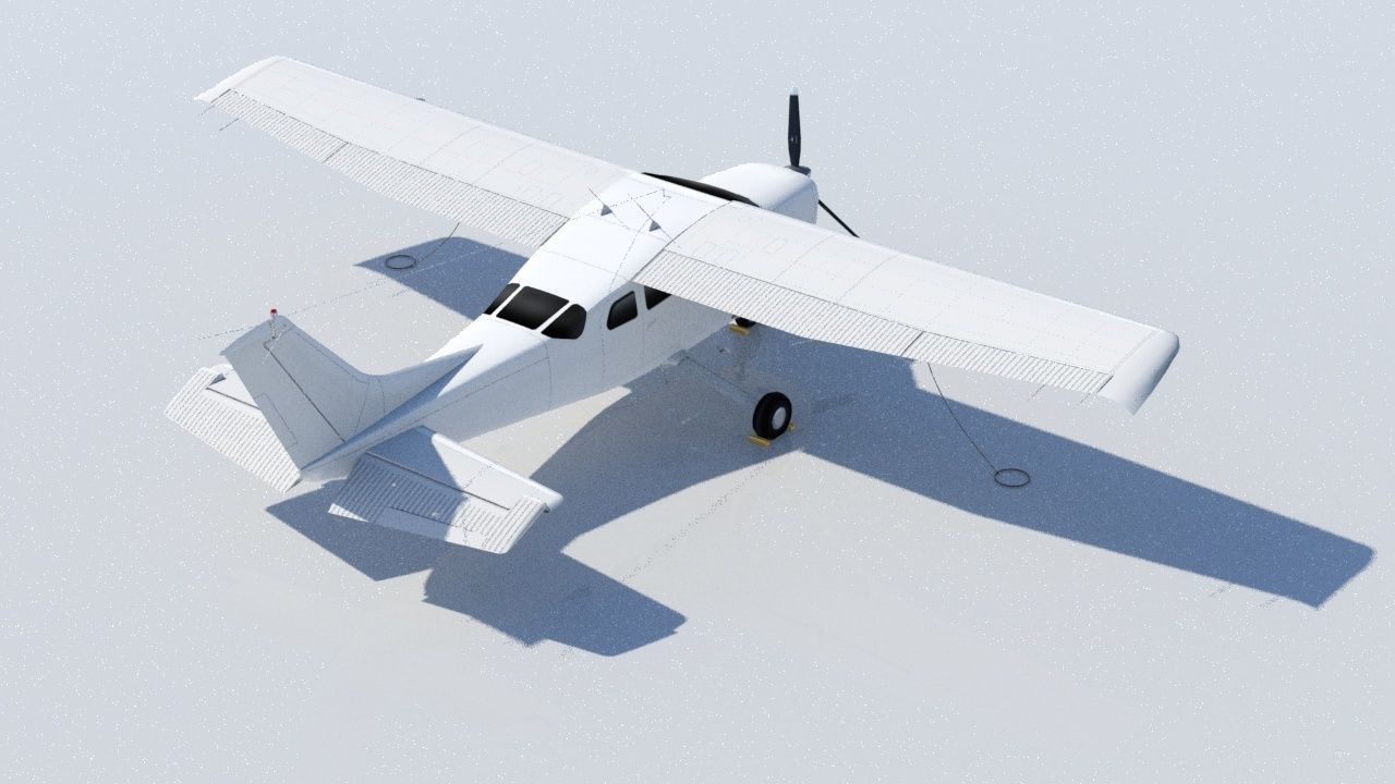 Cessna 206  Super Skywagon Static Low Poly   Low-poly 3D model_3