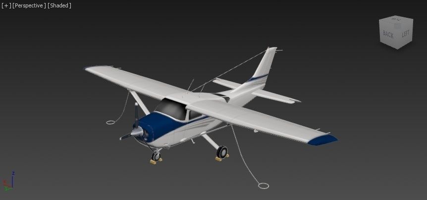Cessna 206  Super Skywagon Static Low Poly   Low-poly 3D model_6