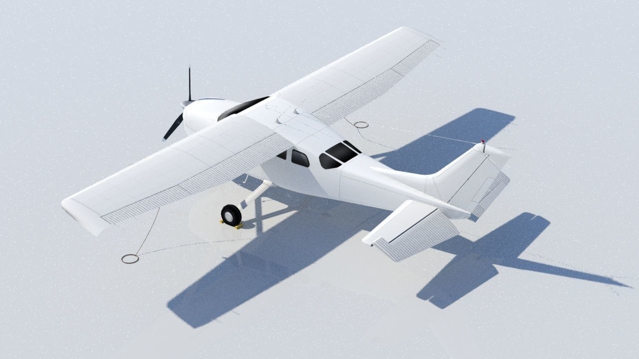 Cessna 206  Super Skywagon Static Low Poly   Low-poly 3D model_4