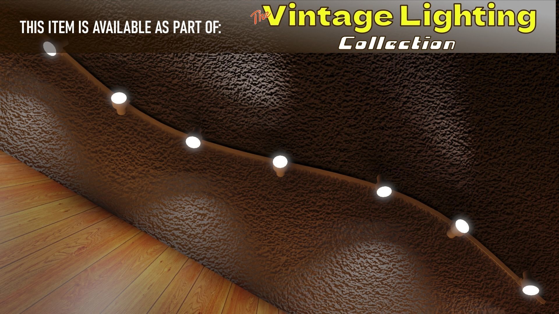 Vintage Ceiling Track Light Fixture Low-poly 3D model_3