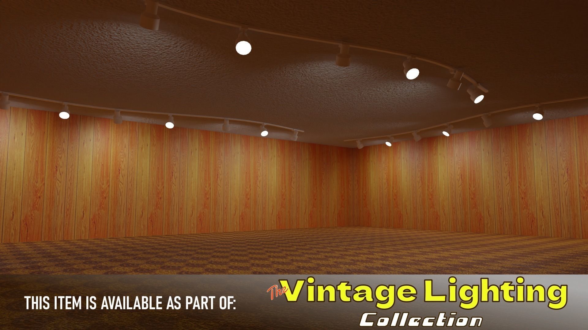 Vintage Ceiling Track Light Fixture Low-poly 3D model_1