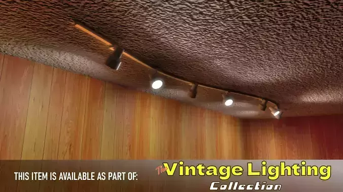Vintage Ceiling Track Light Fixture Low-poly 3D model