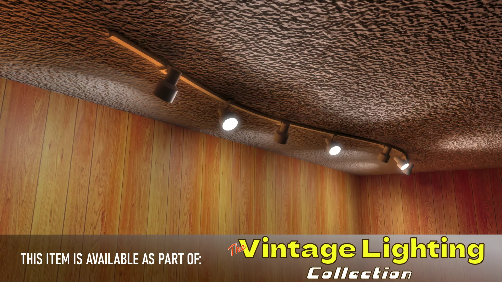 Vintage Ceiling Track Light Fixture Low-poly 3D model_0