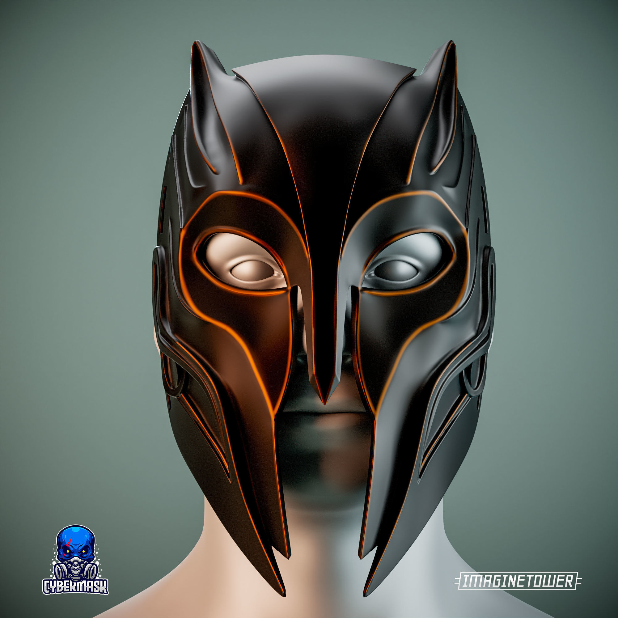 Gladiator Cat Cosplay Mask 3D print model_2