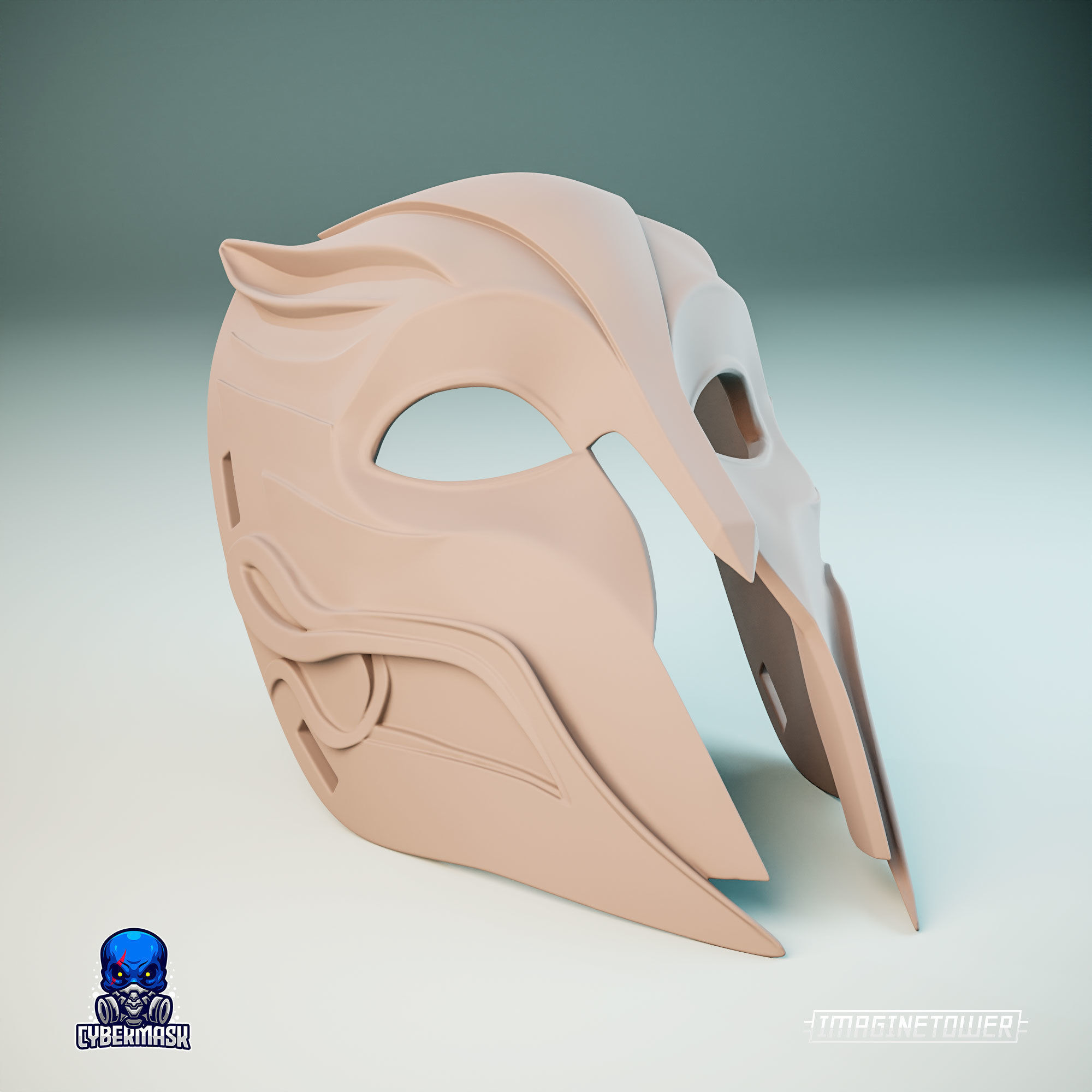 Gladiator Cat Cosplay Mask 3D print model_7