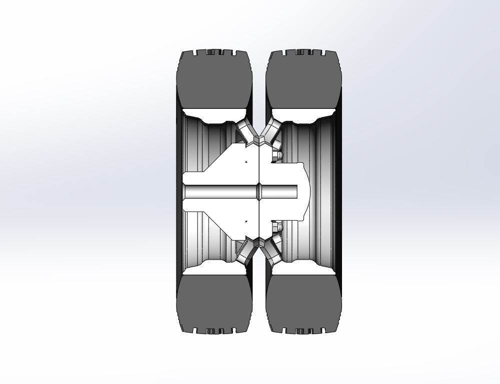 Rear custom wheel of semi truck Version 5 Scale 1 to 25 3D print model_10