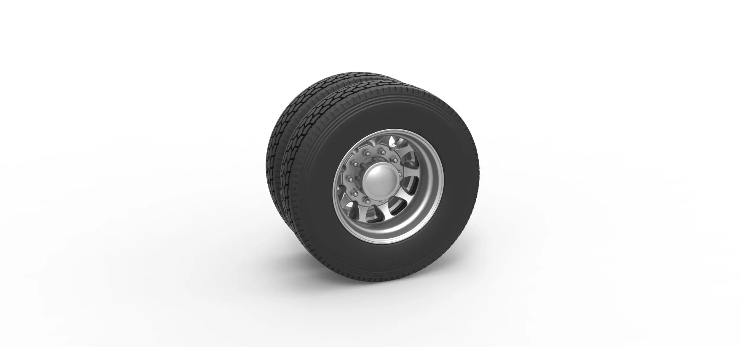 Rear custom wheel of semi truck Version 5 Scale 1 to 25 3D print model_0