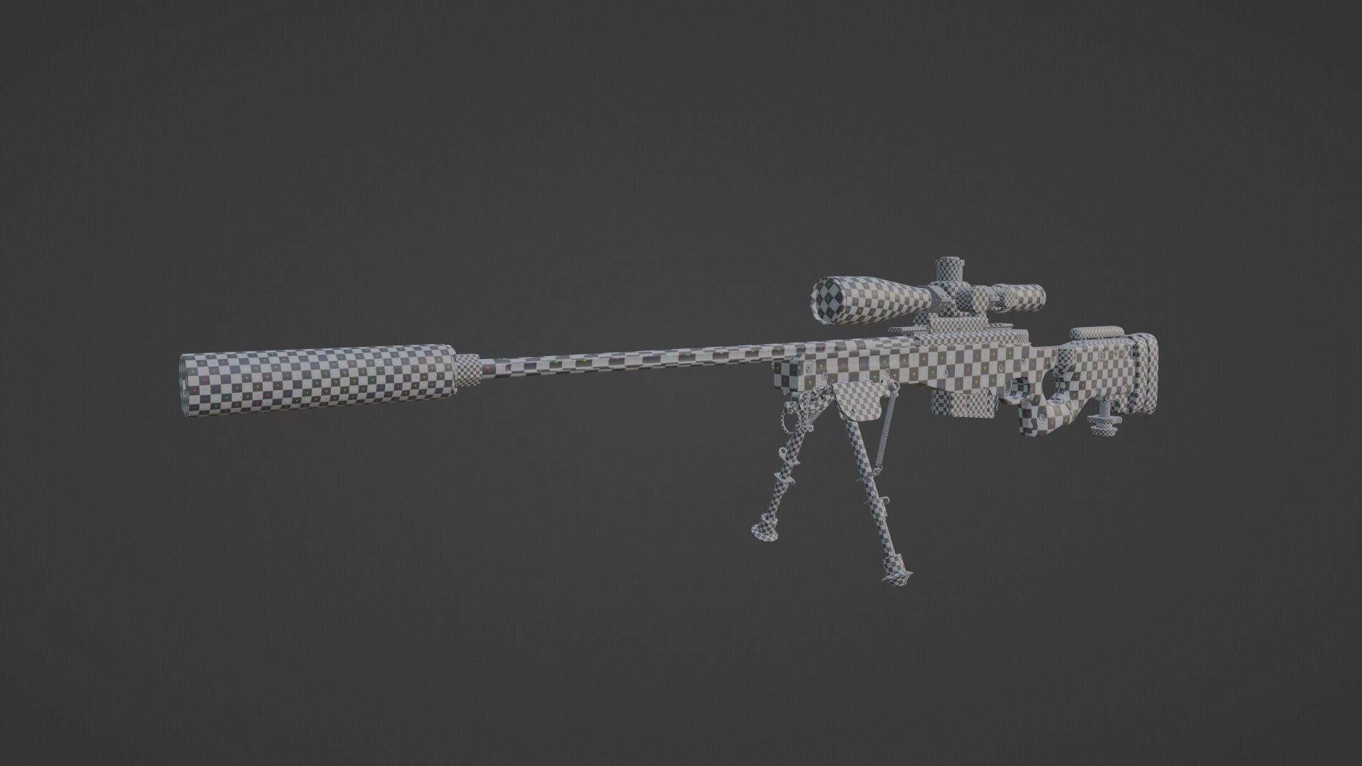 AWM Sniper Rifle Low-poly 3D model_5