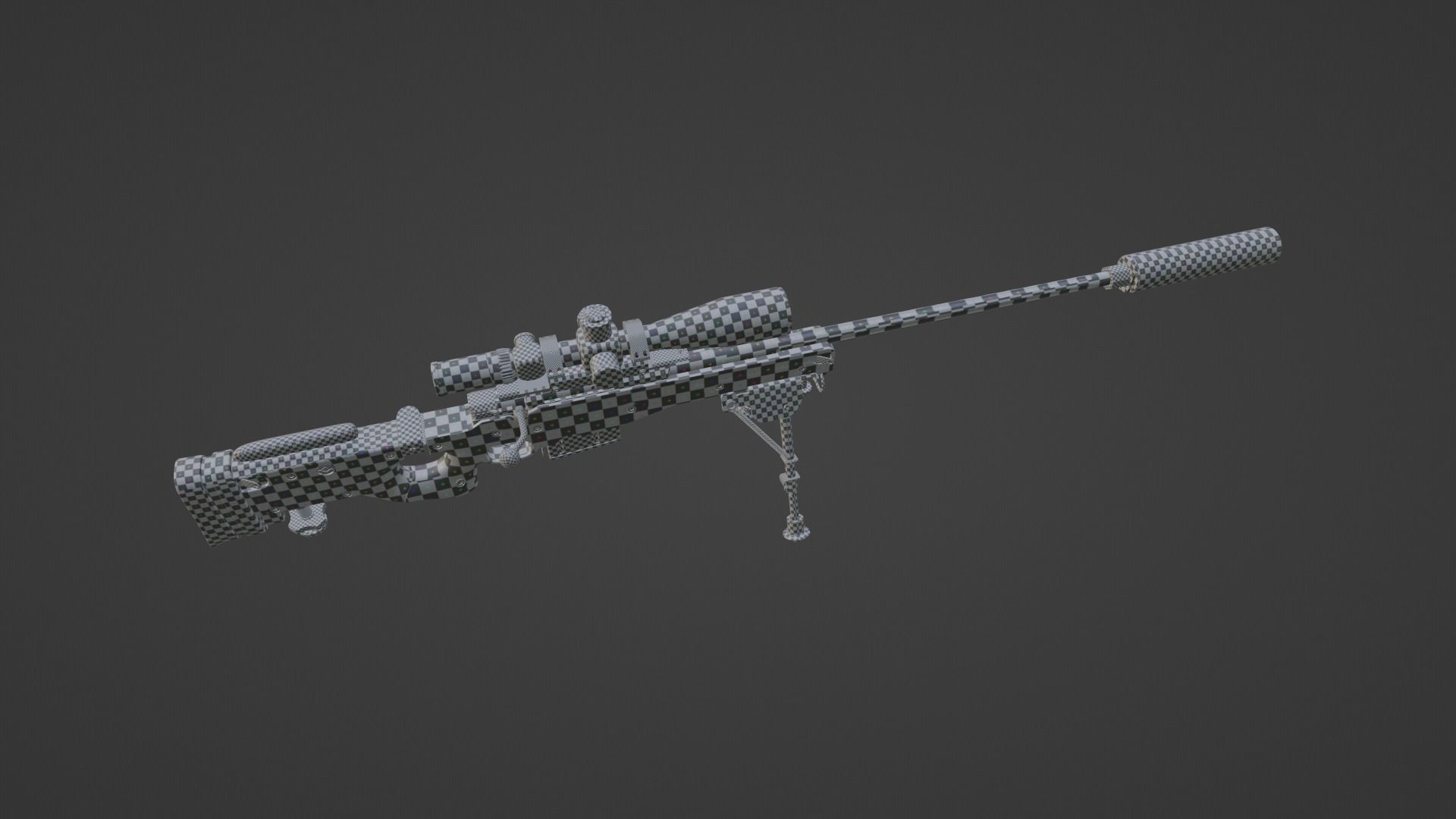 AWM Sniper Rifle Low-poly 3D model_7