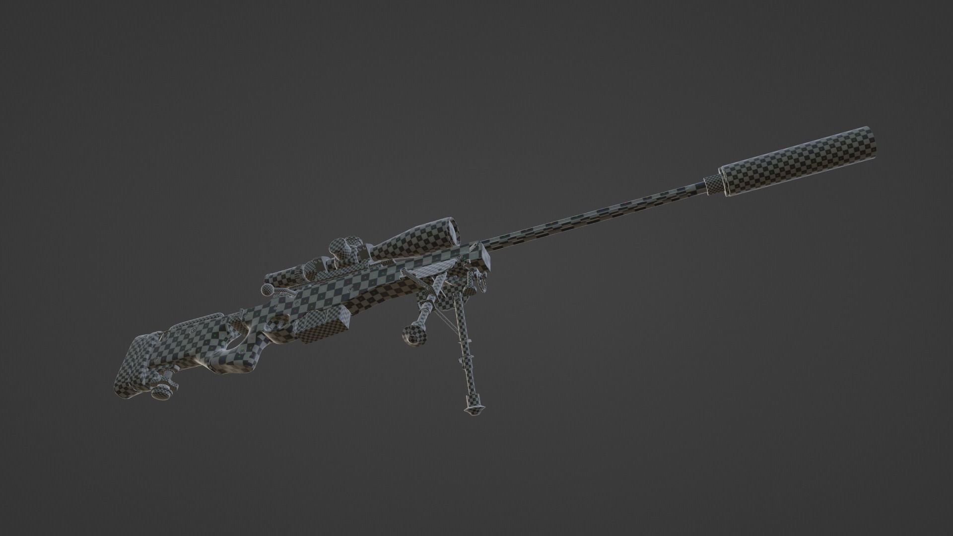 AWM Sniper Rifle Low-poly 3D model_8