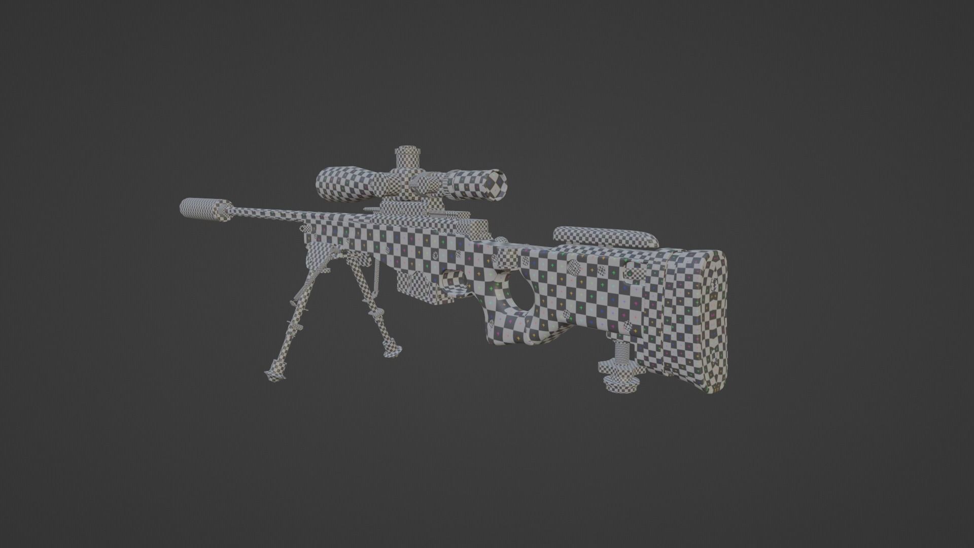 AWM Sniper Rifle Low-poly 3D model_6