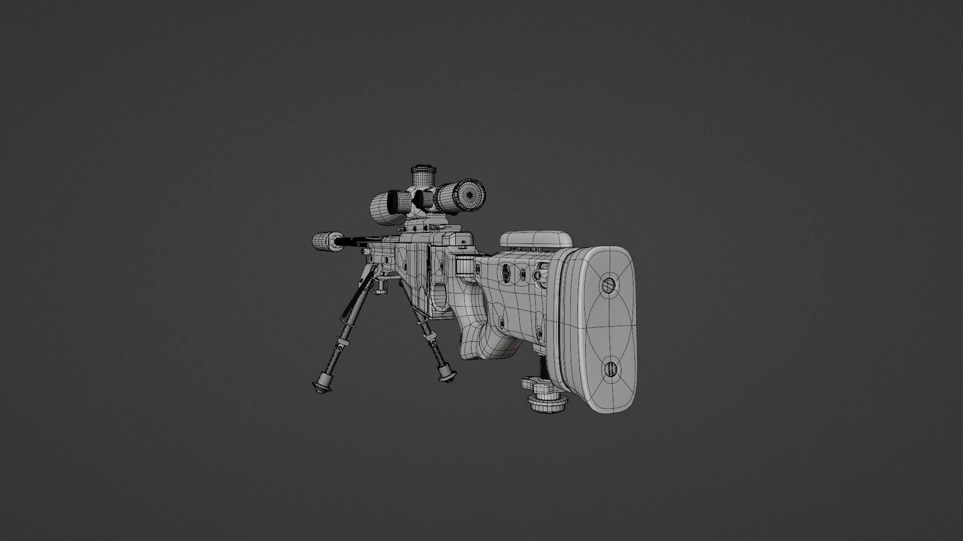 AWM Sniper Rifle Low-poly 3D model_10