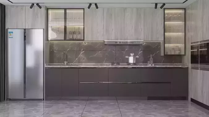 Modern Kitchen-005 3D model
