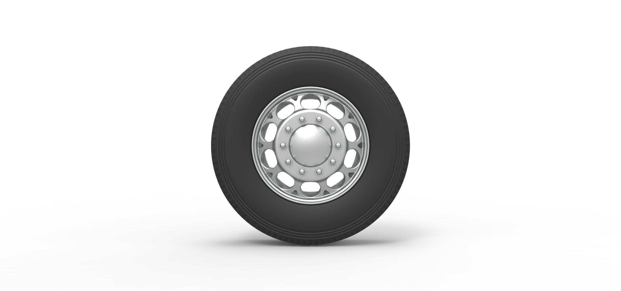 Front custom wheel of semi truck Version 6 Scale 1 to 25 3D print model_4