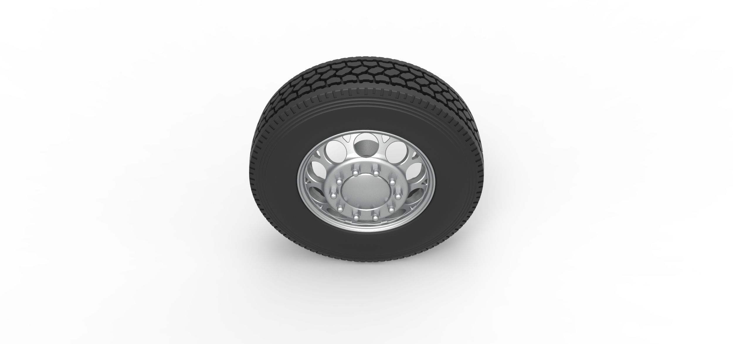 Front custom wheel of semi truck Version 6 Scale 1 to 25 3D print model_5