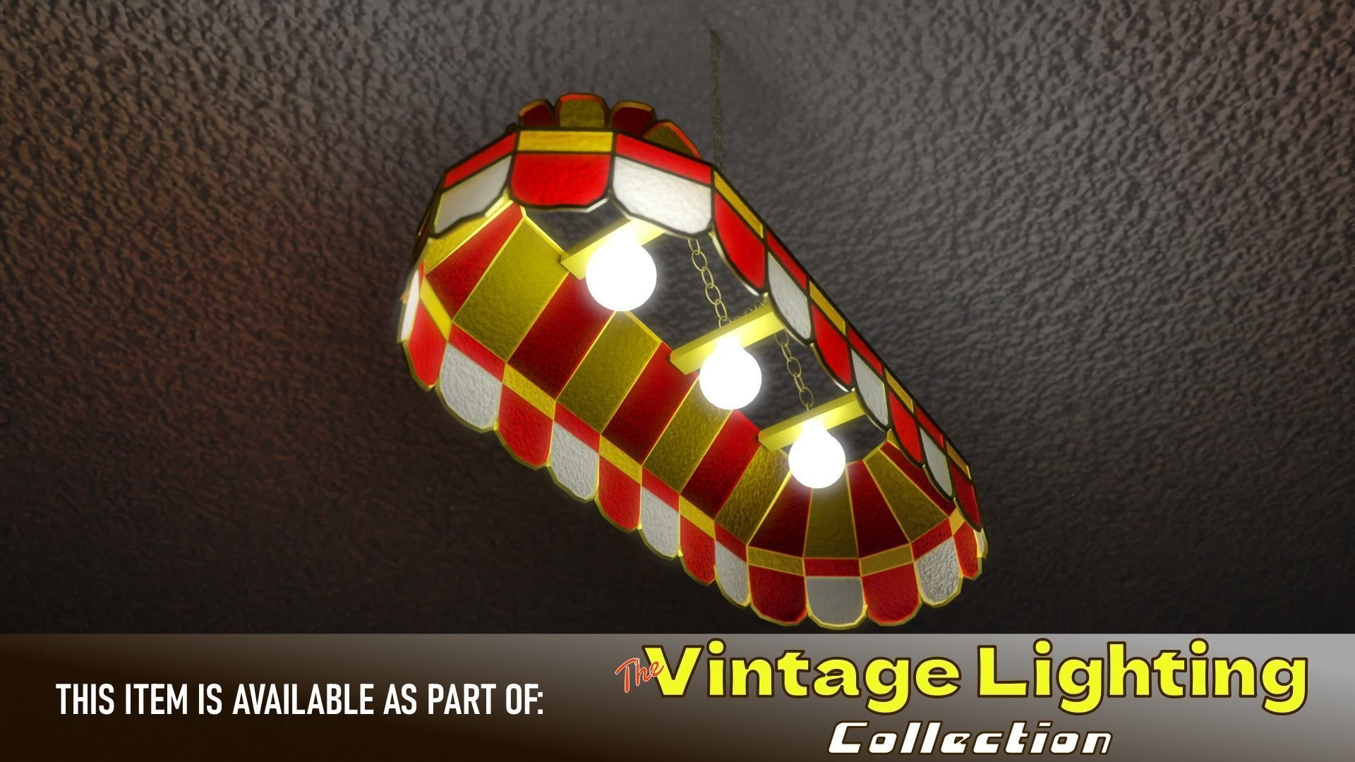 Vintage Hanging Lamp 3D model_3