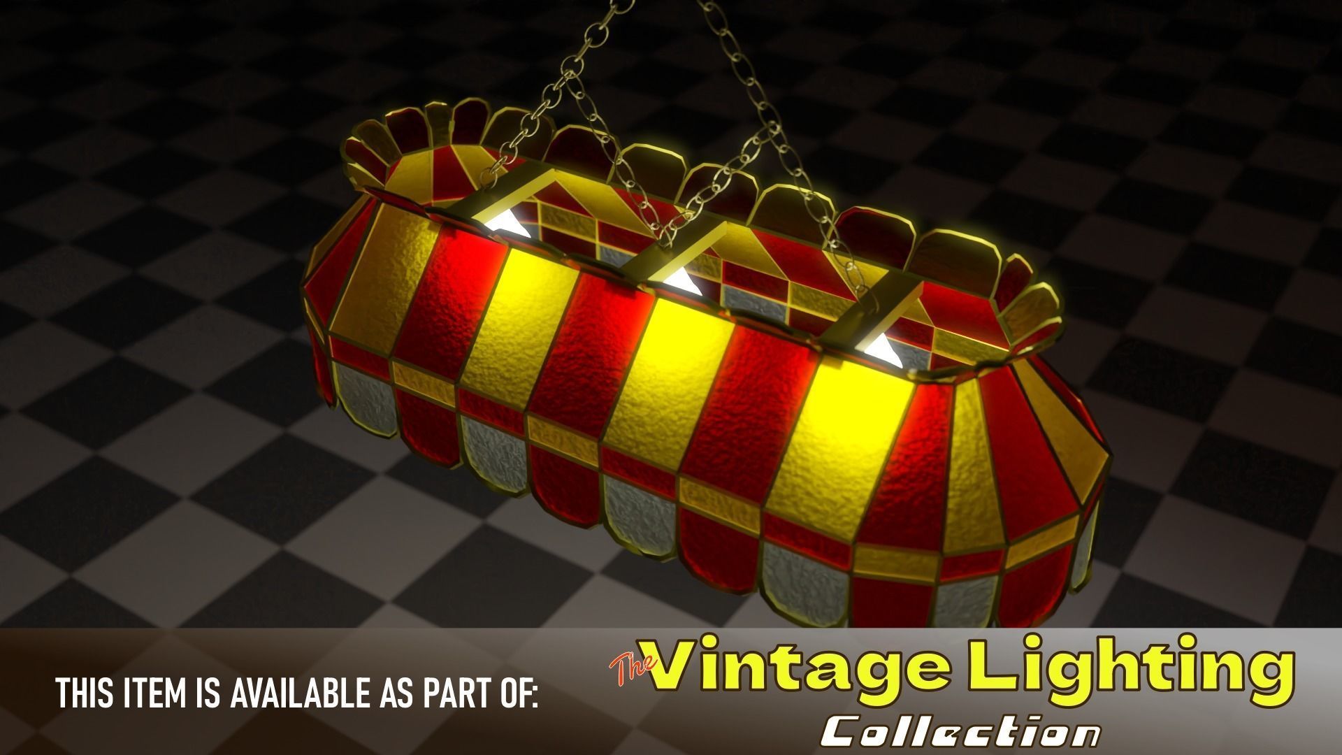 Vintage Hanging Lamp 3D model_2