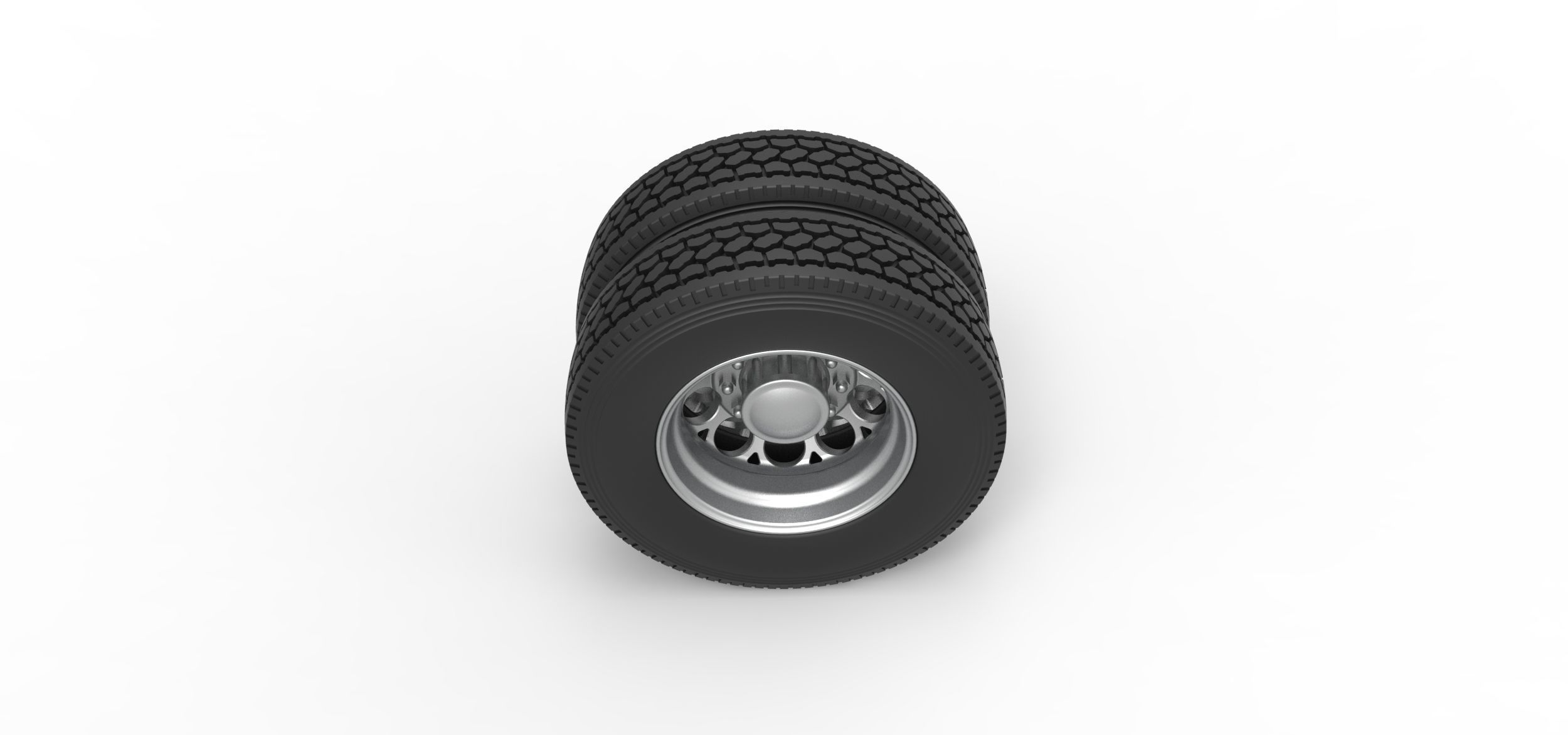 Rear custom wheel of semi truck Version 6 Scale 1 to 25 3D print model_5