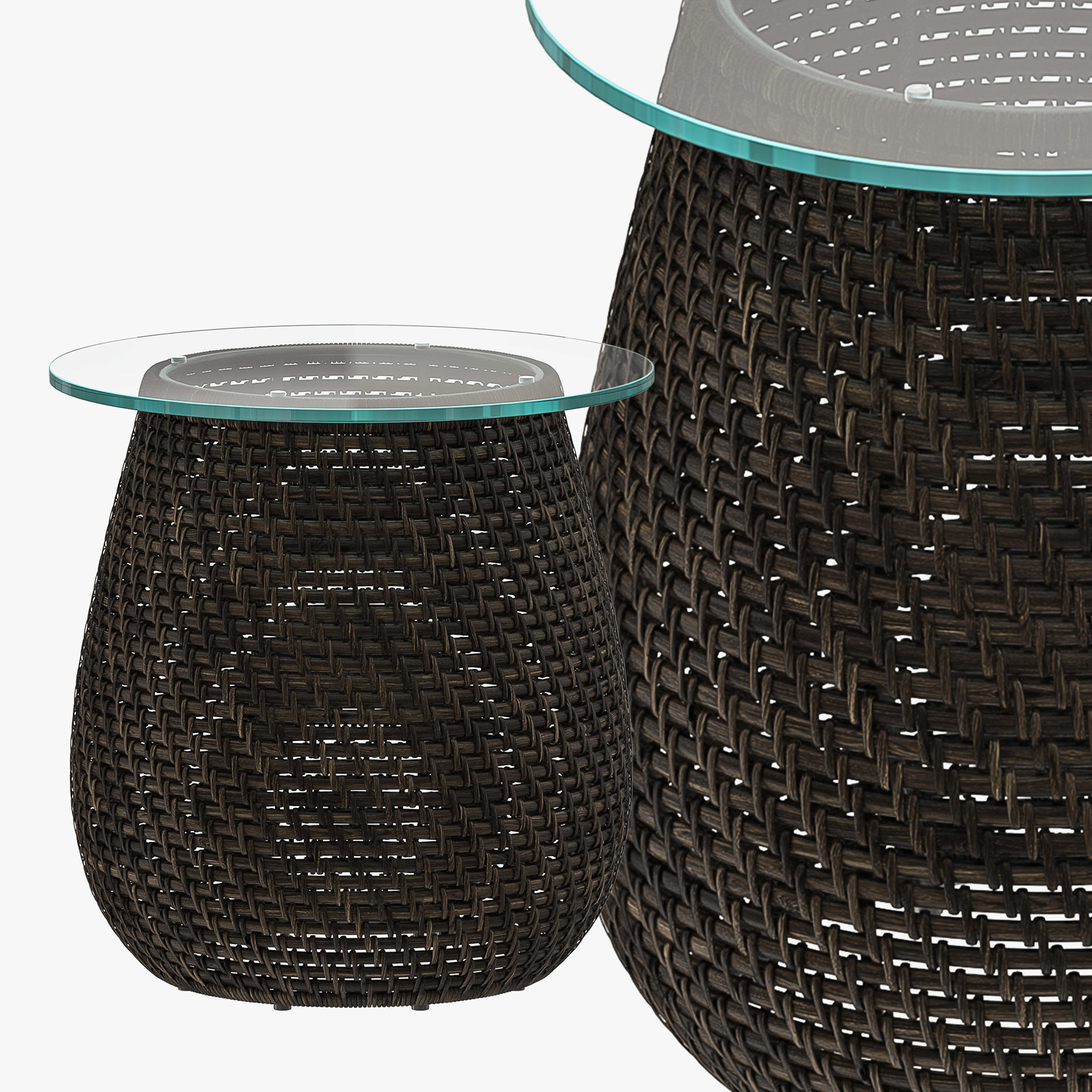 Rattan Table II - Custom Made 3D model_2