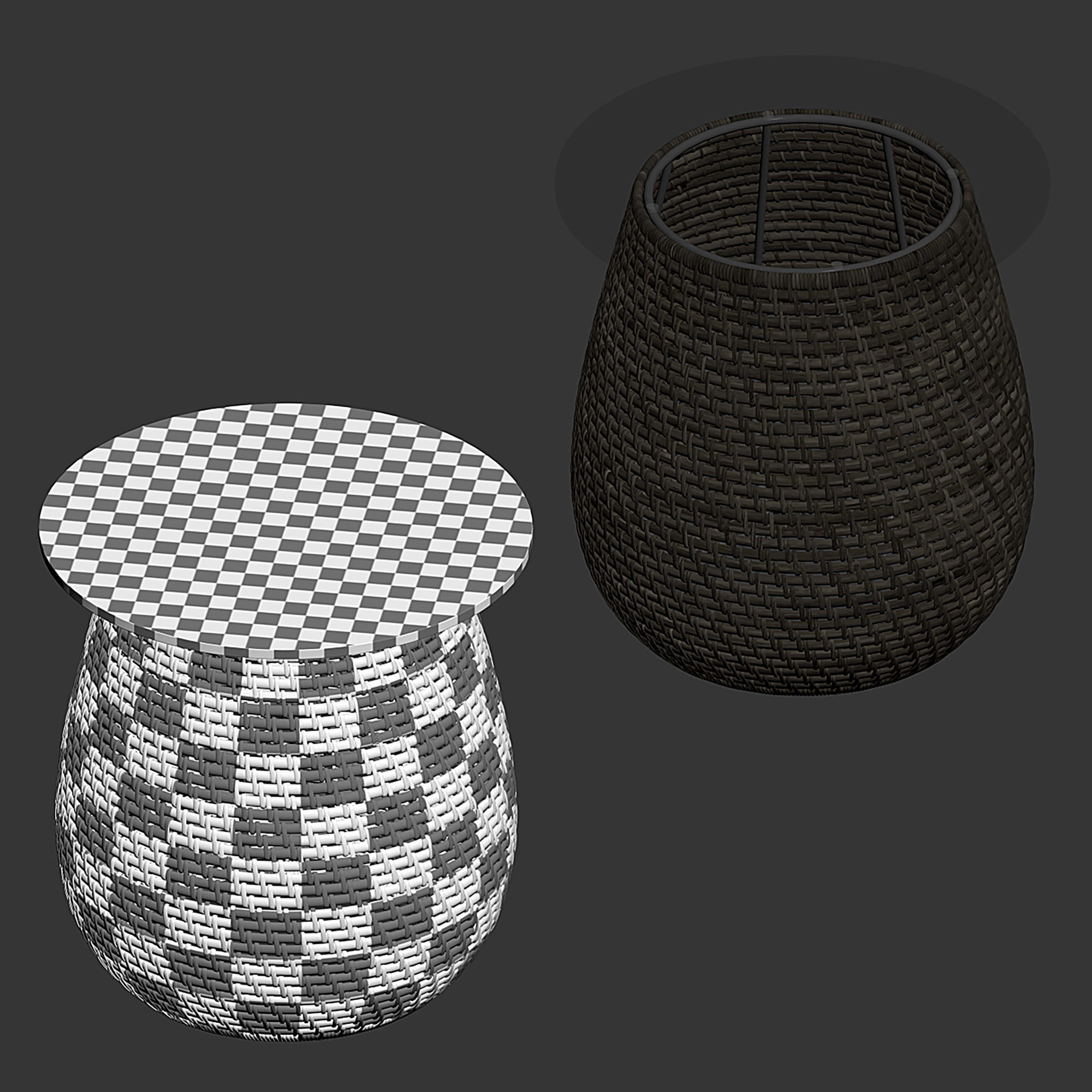 Rattan Table II - Custom Made 3D model_3