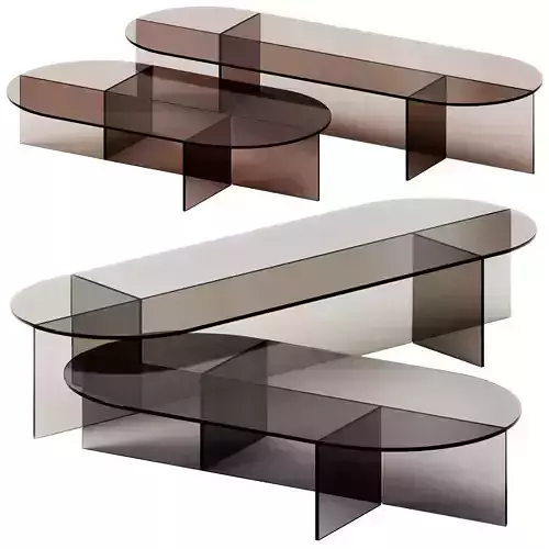 SESTANTE Oval low glass coffee table by Tonelli Design