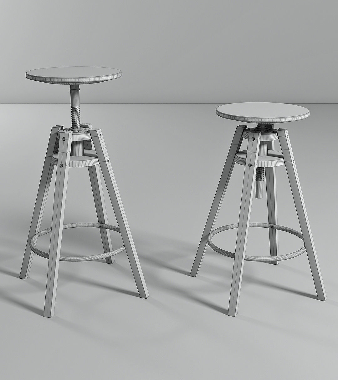 IKEA DALFRED BLACK BAR STOOL 3D model_4