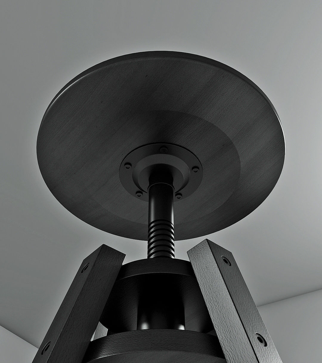 IKEA DALFRED BLACK BAR STOOL 3D model_1